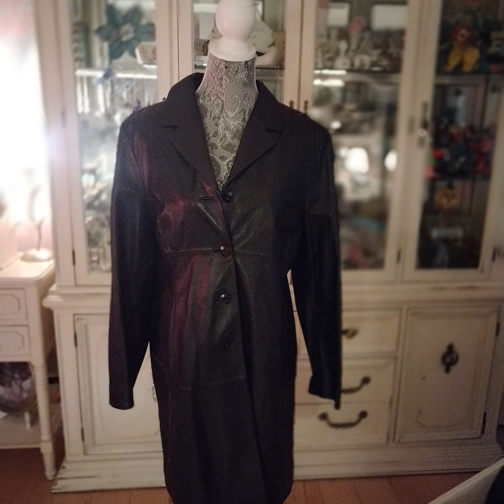 Vintage Women's Wilson Leather Mid Length Soft Leather XL Coat 1985 (484117)